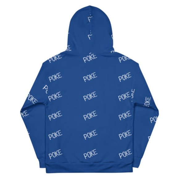 PokeGang Unisex Blue Long Sleeve Side Kangaroo Pocket Soft Ninja Poke Hoodie - Picture 2 of 2